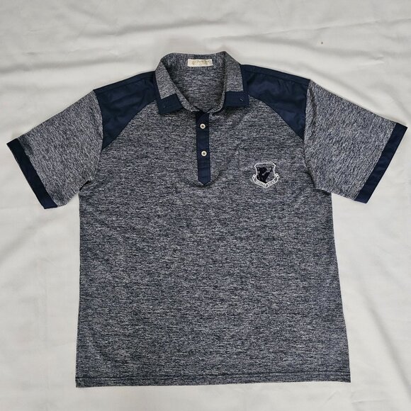 Master Bear Men's Heathered Gray/Navy Blue Golf Wear Polo Shirt Size Large - Picture 4 of 11
